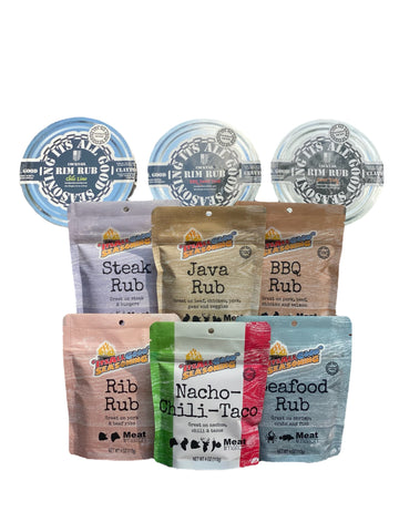 The Father's Day Cookout Box Set includes all 6 of our best BBQ rubs and 3 unique seasoning rim blends for beverages.