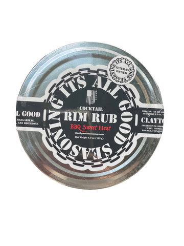Our BBQ Sweet Heat Rim Rub makes a perfect sweet and spicy rim to any glass right out of the 6 inch tin. 