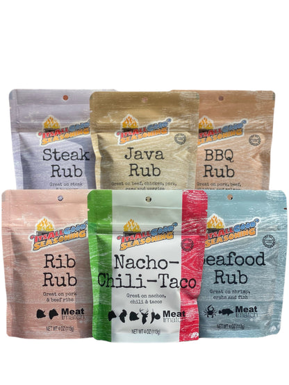The "Its All Good" Seasoning Box Set includes all six of our handmade, all natural, and gluten free seasonings. 