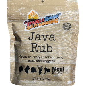 Java Rub is our coffee BBQ rub that goes well on any meats and vegetables.